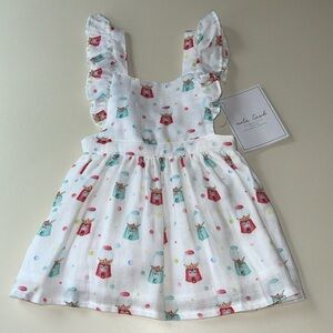 Nola Tawk White Organic Cotton Muslin Dress in Gumball Print